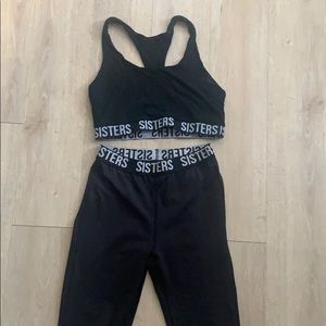 James Charles leggings and sports bra